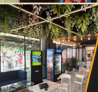 Bistro & Bean's Cafe DigiSpots screen installed